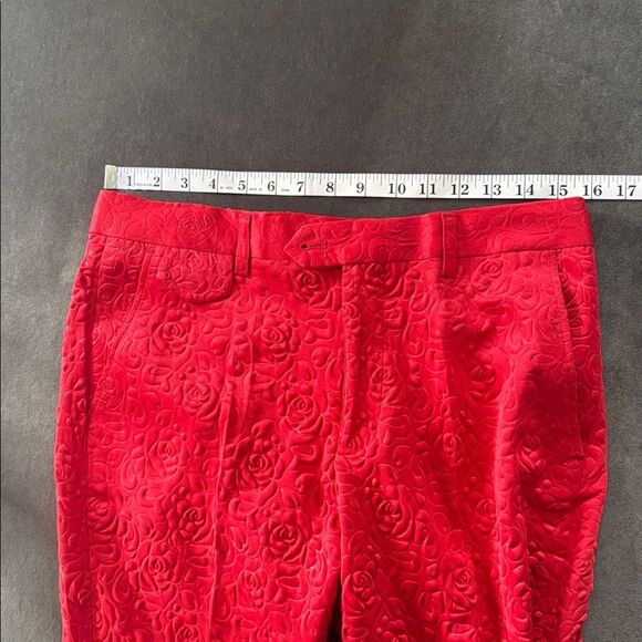 Men’s Slim Fit Red Floral 3 Piece Prom Party Tuxedo Suit 34 Jacket 31 Pants NEW - Picture 12 of 16